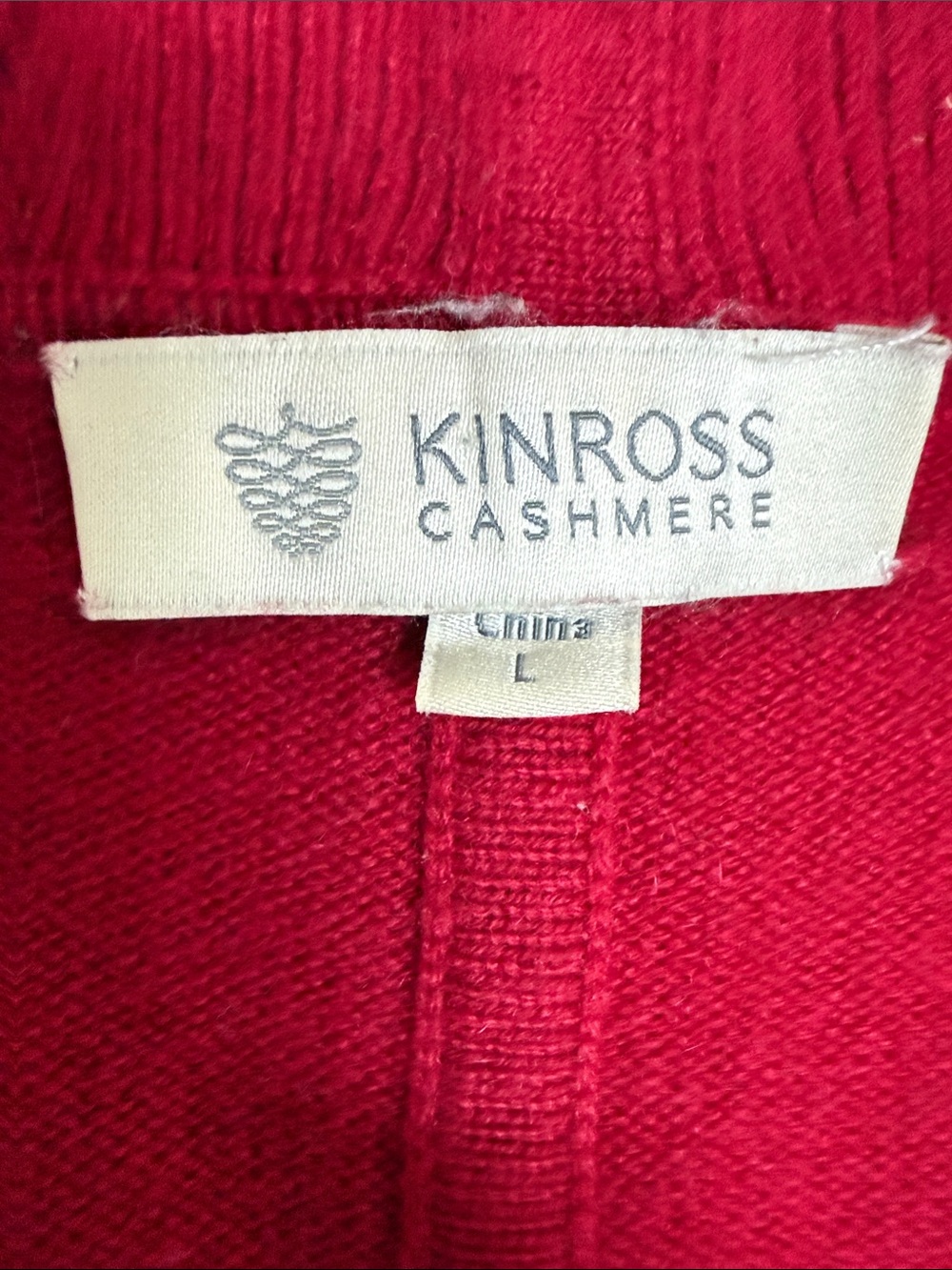 Cashmere Ruffled Open-Front Red Women's Sweater - Picture 2 of 7